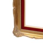 Vintage Vergulde Lijst Barok Stijl Rood Fluweel Klassiek 76x56cm thumbnail 8