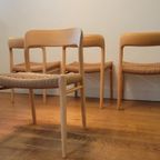 Vintage Set Van 4 Stoelen Van N.o. Møller Model 75 Uit 1970 thumbnail 16