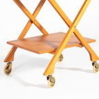 Mid-century Italian Design Foldable Teak Serving Trolley/bar Cart thumbnail 5