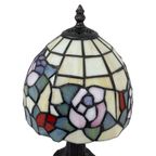 Tiffany Style Table Lamp - Stained Glass Shade And Decorative Base - Ca. 1980’S (No Cracks) thumbnail 4