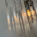 Xxl Vintage Murano Kristallen Buizen Staven Kroonluchter Hanglamp Venini Stijl thumbnail 9