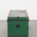 Grote Originele Antieke Reiskist/ Salontafel Uit Begin 1900 Met Handvaten En Opvallende Kleuren thumbnail 6