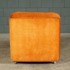 Midcentury Modulaire Zithoek/zitgroep – Velours Oranje – Jaren 70 thumbnail 8