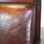 Schapenleren Art Deco Design Armchair Gecombineerd Met Hout En Een Mooi Patina thumbnail 12