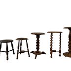 Vintage Ronde 'twisted' Bijzettafel / Plantentafel thumbnail 5