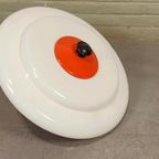 Vintage Space Age Ufo Pullout Hanglamp, Oranje En Wit thumbnail 13