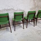 Set 4 Vintage Stoelen Jaren 60 Nieuw Bekleed Met Skai thumbnail 4