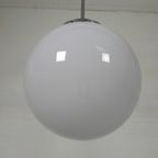 Art Deco Hanglamp Met Witte Bol, Jaren 30 thumbnail 14