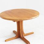 Vintage Deense Ronde Uitschuifbare Eettafel Tafel Massief Teak thumbnail 2