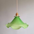 Vintage Hanglamp In Groene Opaline, Jaren 60-70 thumbnail 3