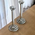 Set Of 2 Vintage Glass Candle Holders thumbnail 4