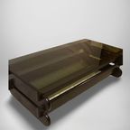 1970S Space Age Coffee Table With Smoked Glass Top And Black Frame thumbnail 4