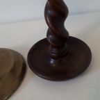 Set Van 2 Antieke Kandelaar Engelse Messing Kandelaars thumbnail 8
