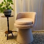 Ronde Fauteuil In Crème Teddy thumbnail 5