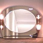 Mid-Century Italian Mirror With Sconces & Console thumbnail 3