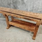 Antieke Werkbank Sidetable Keukeneiland Balie Beuken thumbnail 6