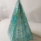 French Glass Pyramid Shaped Sculptured Table Lamp, 1970S thumbnail 6