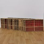 Brocante, Bruine Antieke Houten Letterbak, Wanddecoratie K thumbnail 11