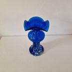 Mondgeblazen Vintage Blauwe Vaas Murano Stijl thumbnail 13