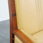Prachtige Art Deco Schuitema Design Fauteuil In Geel Leer Met Een Hoge Rug Uit De Decoforma Serie thumbnail 11