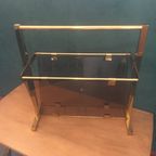 Elegante Origineel Vintage Italiaanse Krantenbak In Messing thumbnail 11