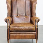 Stoere En Comfortabele Schapenleren Oorfauteuil Met Leuke Details En Een Strakke Afwerking thumbnail 3