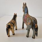 Indiaas Ghodi Huwelijks Paard Beeldjes Houten Paardjes Beeld thumbnail 5