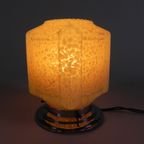 Art Deco Plafondlamp Met Roze Gewolkte Kap thumbnail 3