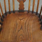 Antieke, Zeer Mooie Engelse Highback Windsor Eetkamerstoel thumbnail 7