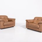De Sede Ds 101 Brown Leather Lounge Chairs / Fauteuil, 1970’S thumbnail 4