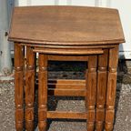 Houten Vintage Nesting Tables Bijzettafels Set Van 3 thumbnail 6