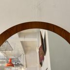 Vintage Deense Teakhouten Spiegel, Rond, 1970'S thumbnail 5