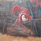 Vintage Olieverf Schilderij Van Een Clown thumbnail 6