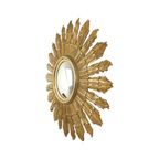 Grote Houten Zonnespiegel Sunburst Butler Xl Spiegel Goud 70Cm thumbnail 2