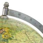 Vintage Wereldbol Globe Met Kompas Op Eiken Basis Jaren 40 thumbnail 3