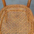 Leuke Set Van 2 Bruine Vintage Thonet/ Bistro Stoelen Met Gevlochten Zittingen thumbnail 6