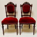 4 Antieke Kasteel Stoelen Eetkamer Stoelen thumbnail 7