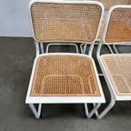 Zes Vintage Cesca Design Stoelen, Witte Uitvoering, 1980's thumbnail 17