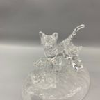 Decoratie Object Kristallen Poes Met Kitten D'arques France thumbnail 5