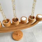 Grote Scandinavische Grenen Kandelaar Voor Dinerkaarsen Of Waxinelichtjes thumbnail 8