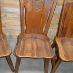 Robuuste Eiken Stoelen Set Van 4 Donker thumbnail 6