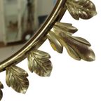 Vintage Metalen Zonnespiegel Convex Goud Deknudt Jaren 70 thumbnail 5