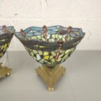 Duo Tiffany Lampen Op Bronzen Voeten thumbnail 4
