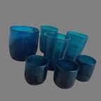 Set Van 7 Blauwe Frisdrankglazen thumbnail 4