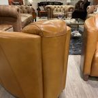 2 X Stoere Industriële Tubchairs / Fauteuils Aviator In Hand Gepatineerd Camel Ru thumbnail 9