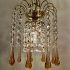 Murano Teardrop Hanglamp Kroonluchter Vintage Kristal thumbnail 7