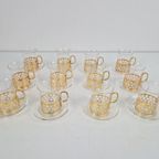 12 Glazen Gulla Skruf Thee Irish Coffee Glas Gold-Plated '60 thumbnail 5