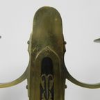 Set Van 2 Messing Art Nouveau Kandelaar, Rond 1910 thumbnail 17