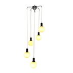 Cascade Hanglamp Met 5 Witte Glazen Bollen, Jaren 70 thumbnail 2