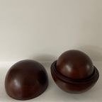 Vintage Houten Bakjes. Houten Bollen. Baboushka Bollen. Houten Decoratie Ballen thumbnail 5